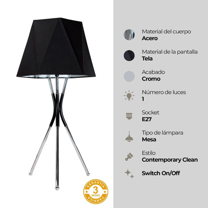 Lámpara de Mesa  Negro Mate Estilo Moderno  E27  40W 1 Luz