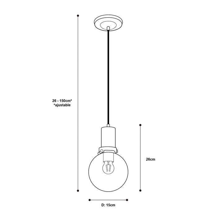 Lámpara Colgante Lumicentro Dorado 40 W E27 de 1 Luz 21319-9