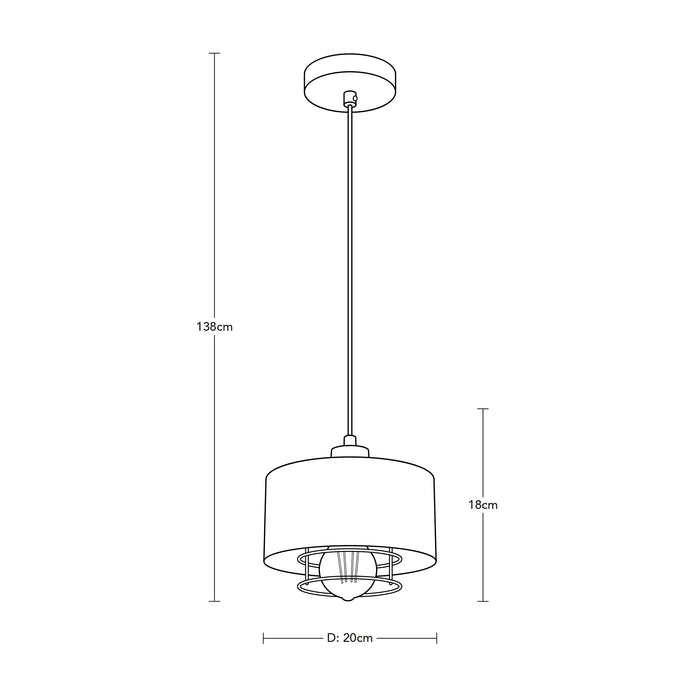 Lámpara Colgante Dark Decor Negro E27 40w 3 Luces