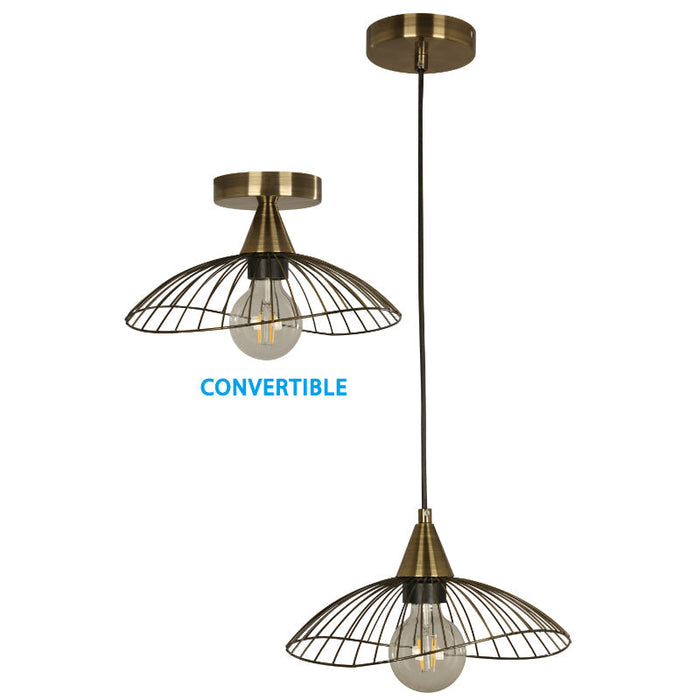 LAMP. COLGANTE BRONCE ANTIGUO 1L E27 40W (CONVERTIBLE)