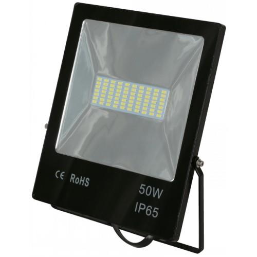 LAMP. LED EXT. REFLECTORA NEGRO 50W 120-240V 6000K (SLIM)
