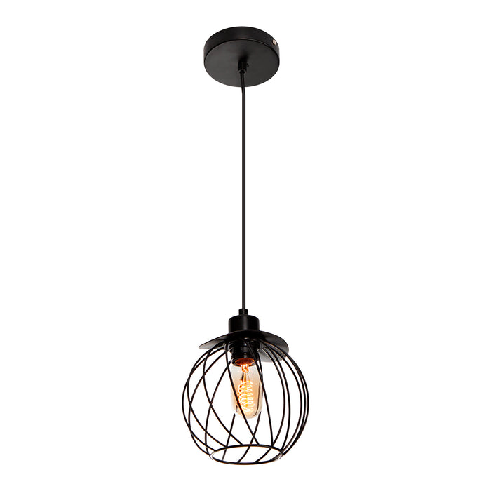 Lámpara Colgante Modern Luxe Negro E27 40w 1 Luz