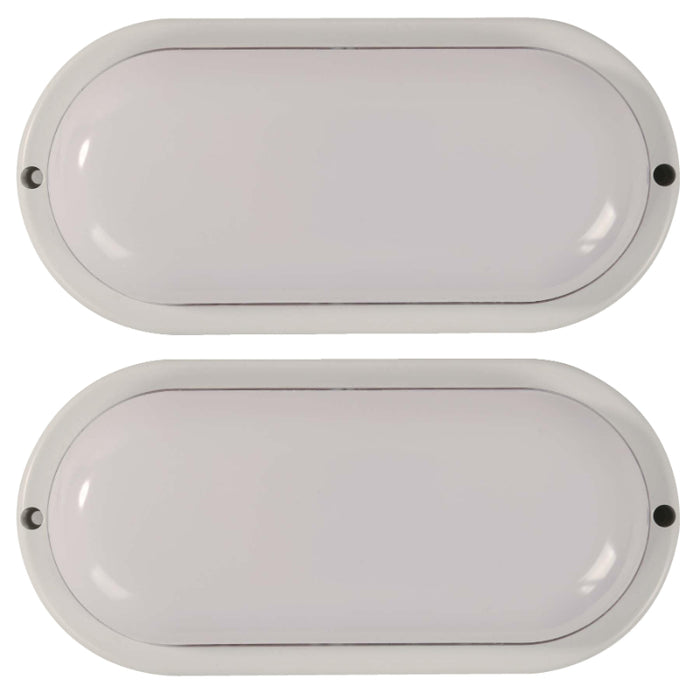 LAMP. LED EXT. PARED BLANCO 15W 100-240V 6500K (2 PIEZAS)