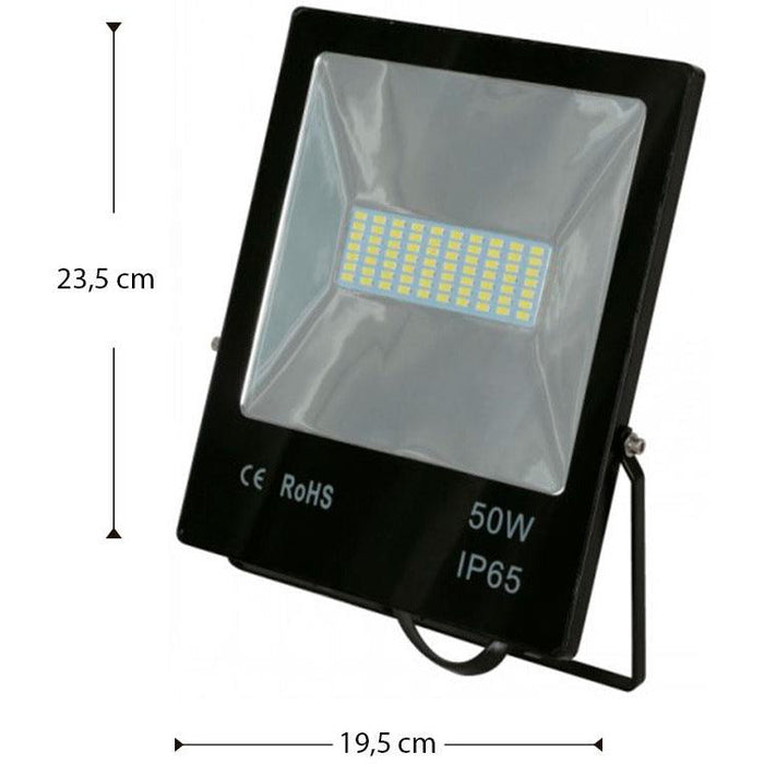 LAMP. LED EXT. REFLECTORA NEGRO 50W 120-240V 6000K (SLIM)